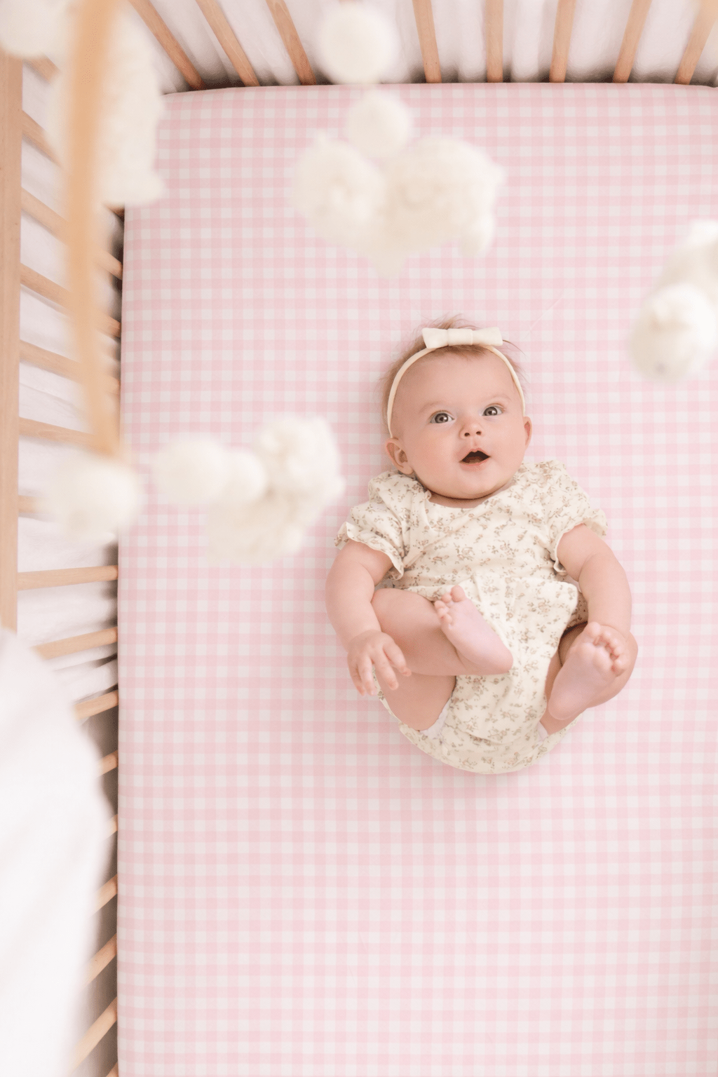 Rosey Pink Gingham Crib Sheet La Vie Bien Rosey Pink Gingham Crib Sheet