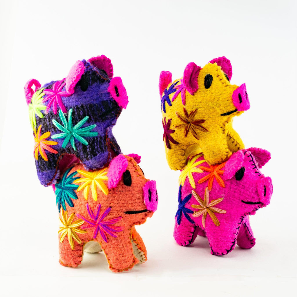Rosie the Pig: Repurposed Wool Boho Decor - Mexico Decor La Vie Bien Rosie the Pig: Repurposed Wool Boho Decor - Mexico