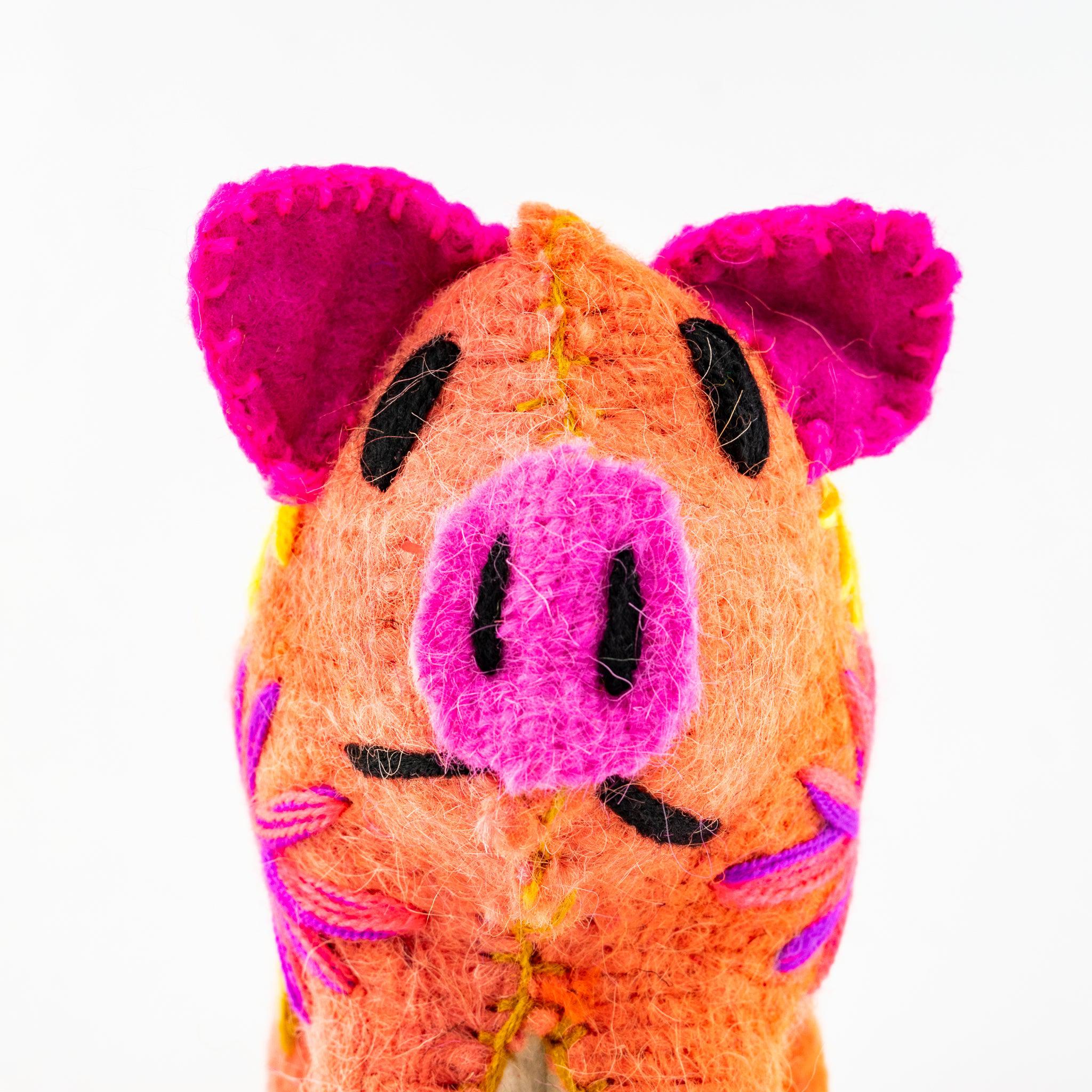 Rosie the Pig: Repurposed Wool Boho Decor - Mexico Decor La Vie Bien Rosie the Pig: Repurposed Wool Boho Decor - Mexico