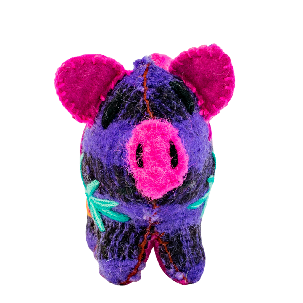 Rosie the Pig: Repurposed Wool Boho Decor - Mexico Decor La Vie Bien Rosie the Pig: Repurposed Wool Boho Decor - Mexico