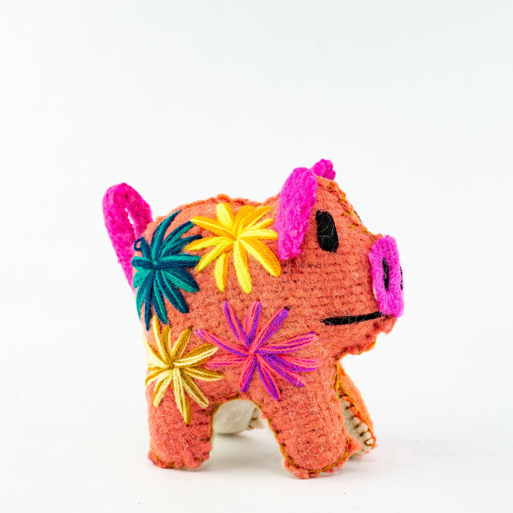 Rosie the Pig: Repurposed Wool Boho Decor - Mexico Decor La Vie Bien Rosie the Pig: Repurposed Wool Boho Decor - Mexico
