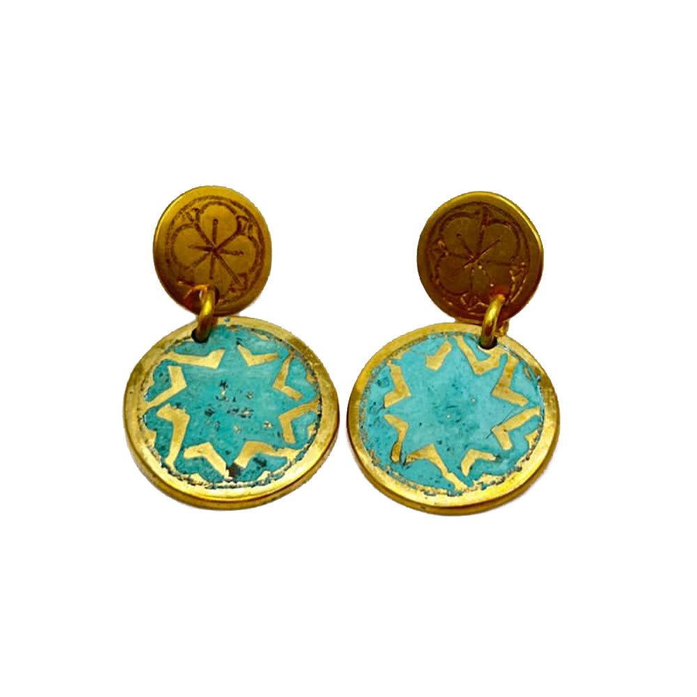 Round Earrings Brass earring La Vie Bien Round Earrings