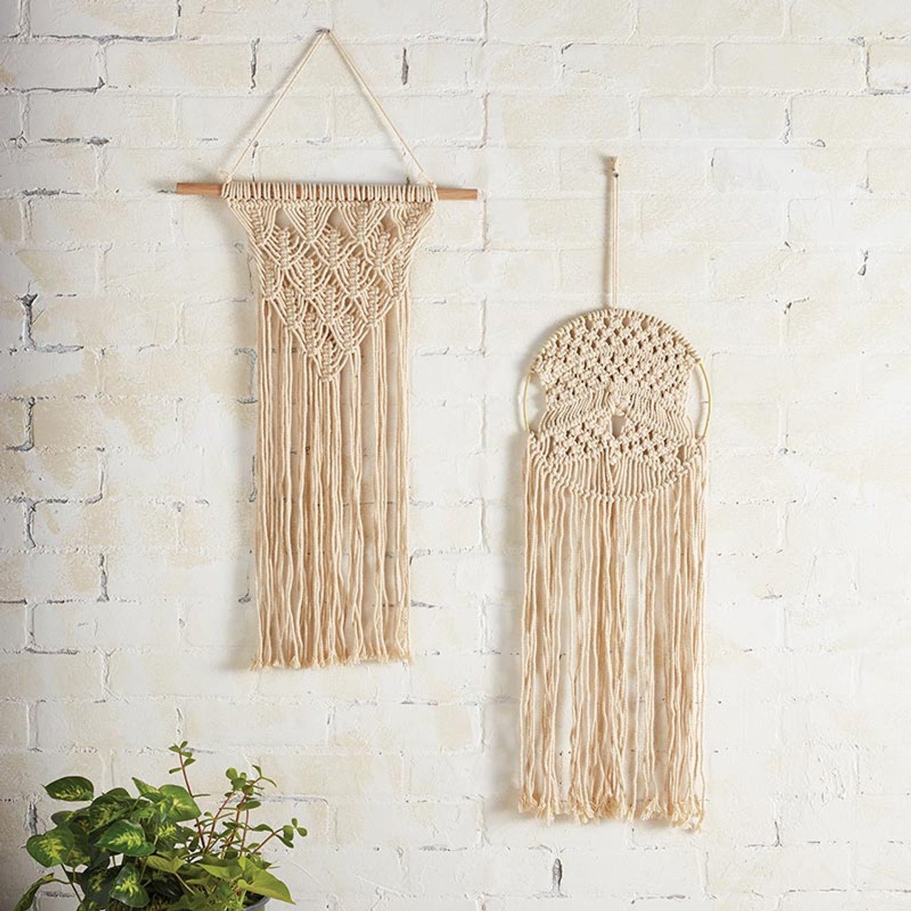 Round Hoop Macrame Bohemian Decor | Decorative Macrame Wall Hanging | 10" x 27.5" Decor La Vie Bien Round Hoop Macrame Bohemian Decor | Decorative Macrame Wall Hanging | 10" x 27.5"