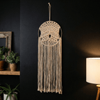 Round Hoop Macrame Bohemian Decor | Decorative Macrame Wall Hanging | 10" x 27.5" Decor La Vie Bien Round Hoop Macrame Bohemian Decor | Decorative Macrame Wall Hanging | 10" x 27.5"