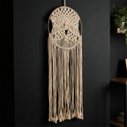 Round Hoop Macrame Bohemian Decor | Decorative Macrame Wall Hanging | 10" x 27.5" Decor La Vie Bien Round Hoop Macrame Bohemian Decor | Decorative Macrame Wall Hanging | 10" x 27.5"