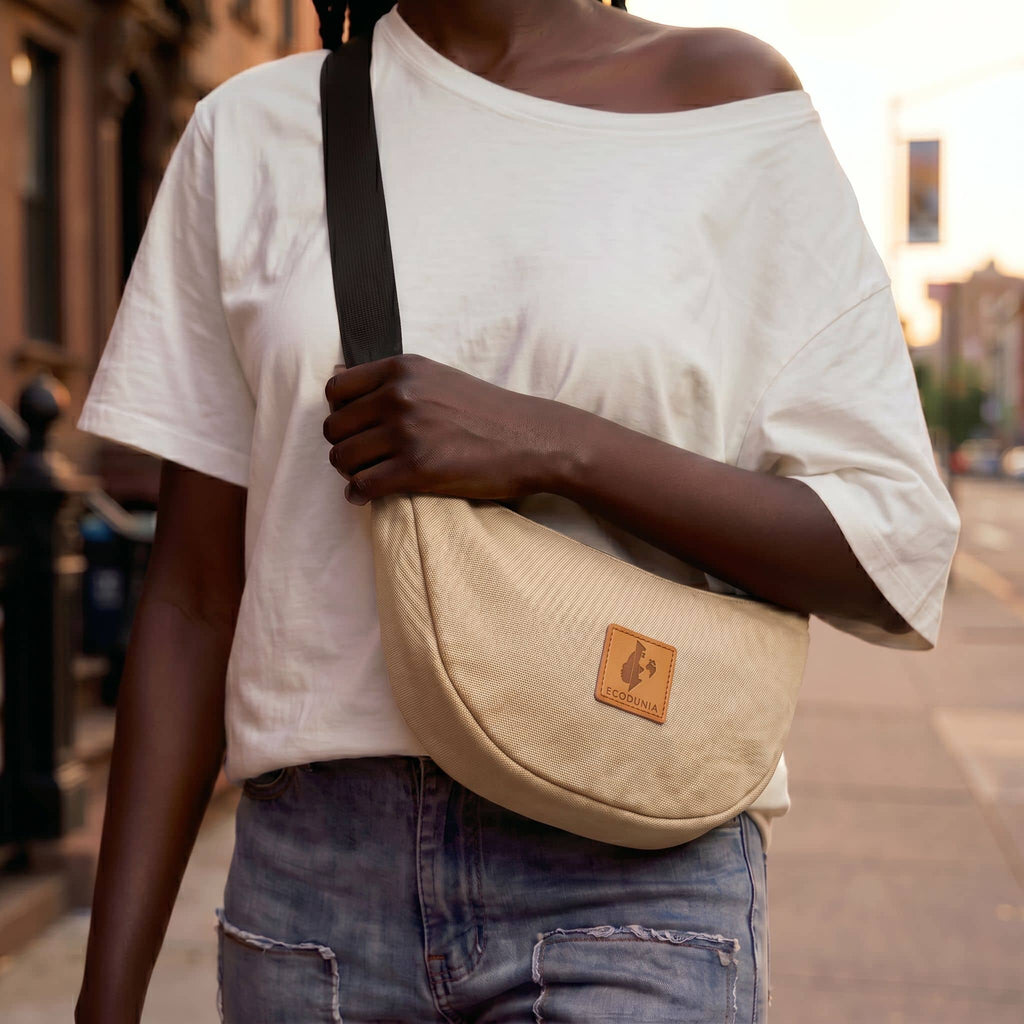 Round Mini Shoulder Bags for Women - Canvas Bag Shoulder Bags La Vie Bien Round Mini Shoulder Bags for Women - Canvas Bag