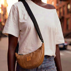 Round Mini Vegan Leather Shoulder Bag - Vegan Leather Purse Shoulder Bags La Vie Bien Round Mini Vegan Leather Shoulder Bag - Vegan Leather Purse
