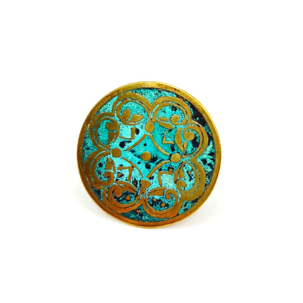 Round Ring with Patterns Brass Ring La Vie Bien Round Ring with Patterns