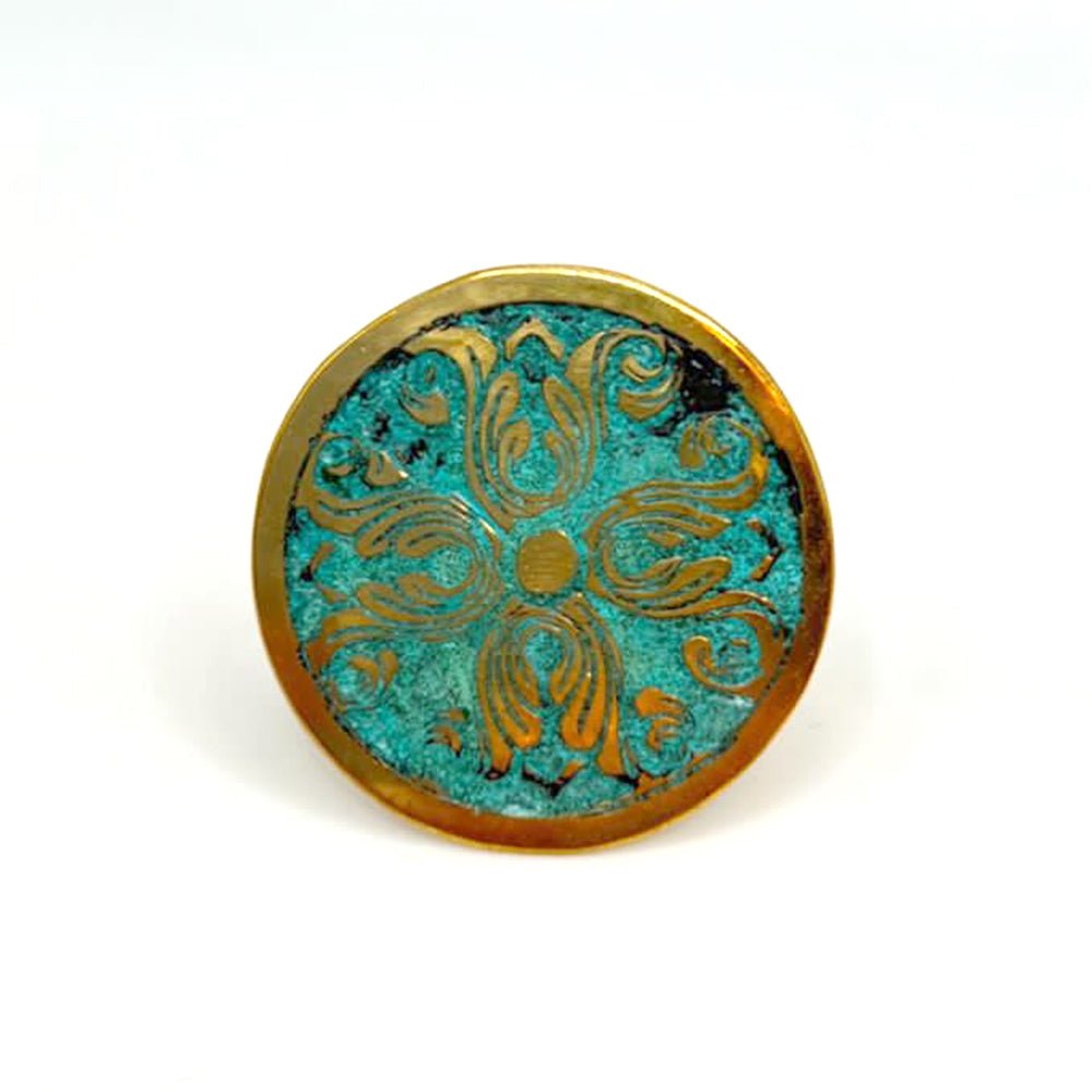 Round Ring with Patterns Brass Ring La Vie Bien Round Ring with Patterns