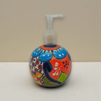 Round Talavera Soap Dispenser | Hand - Painted Ceramic Bottle Talavera Soap Dispenser La Vie Bien Round Talavera Soap Dispenser | Hand - Painted Ceramic Bottle
