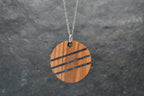 Round Wood & Stone Inlay Pendant