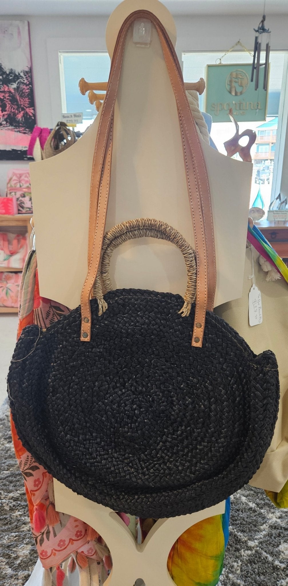 Round Woven Straw Tote Bag | Natural Beach Purse | 3 Colors Purses & Bags La Vie Bien Round Woven Straw Tote Bag | Natural Beach Purse | 3 Colors