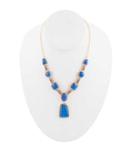 Royal Blue Lapis Golden Pendant Necklace Necklaces La Vie Bien Royal Blue Lapis Golden Pendant Necklace