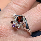 Royal Garnet Irish Claddagh Ring in Sterling Silver Ring La Vie Bien Royal Garnet Irish Claddagh Ring in Sterling Silver
