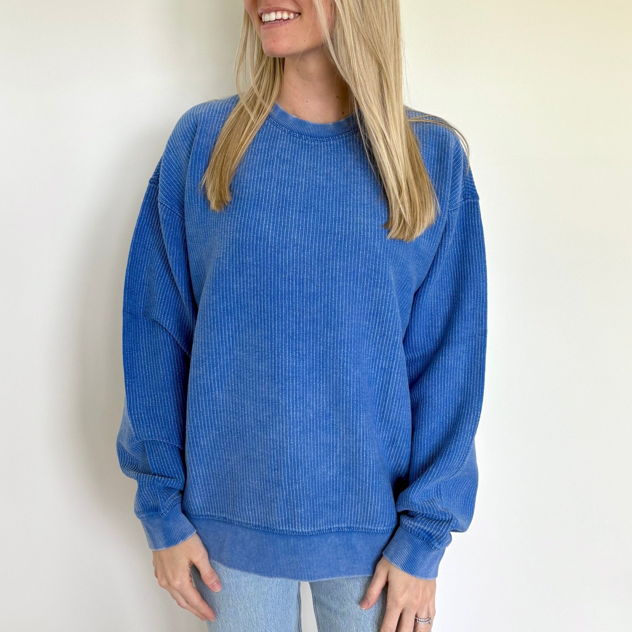 Royal Oversized Corded Crew Apparel La Vie Bien Royal Oversized Corded Crew