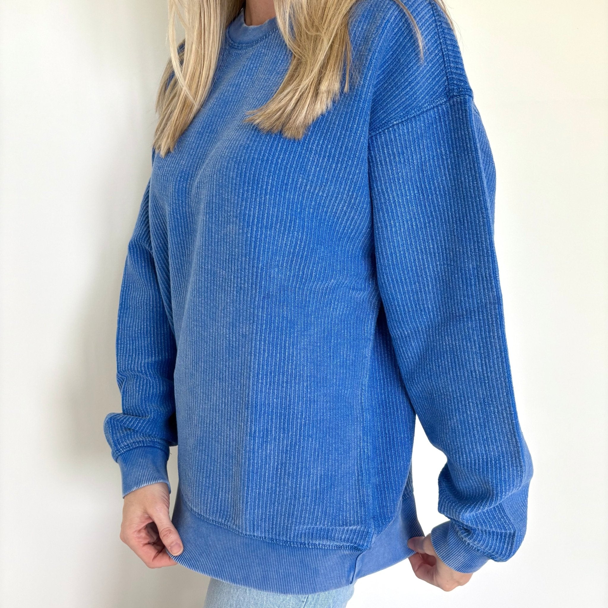 Royal Oversized Corded Crew Apparel La Vie Bien Royal Oversized Corded Crew