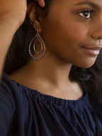 Rubi Sparkle Teardrop Earrings - Silver