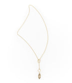 Ruchi Crescent Moon Charm Dainty Drop Lariat Necklace HME stock line La Vie Bien Ruchi Crescent Moon Charm Dainty Drop Lariat Necklace