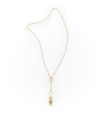 Ruchi Lotus Charm Dainty Drop Lariat Necklace HME stock line La Vie Bien Ruchi Lotus Charm Dainty Drop Lariat Necklace