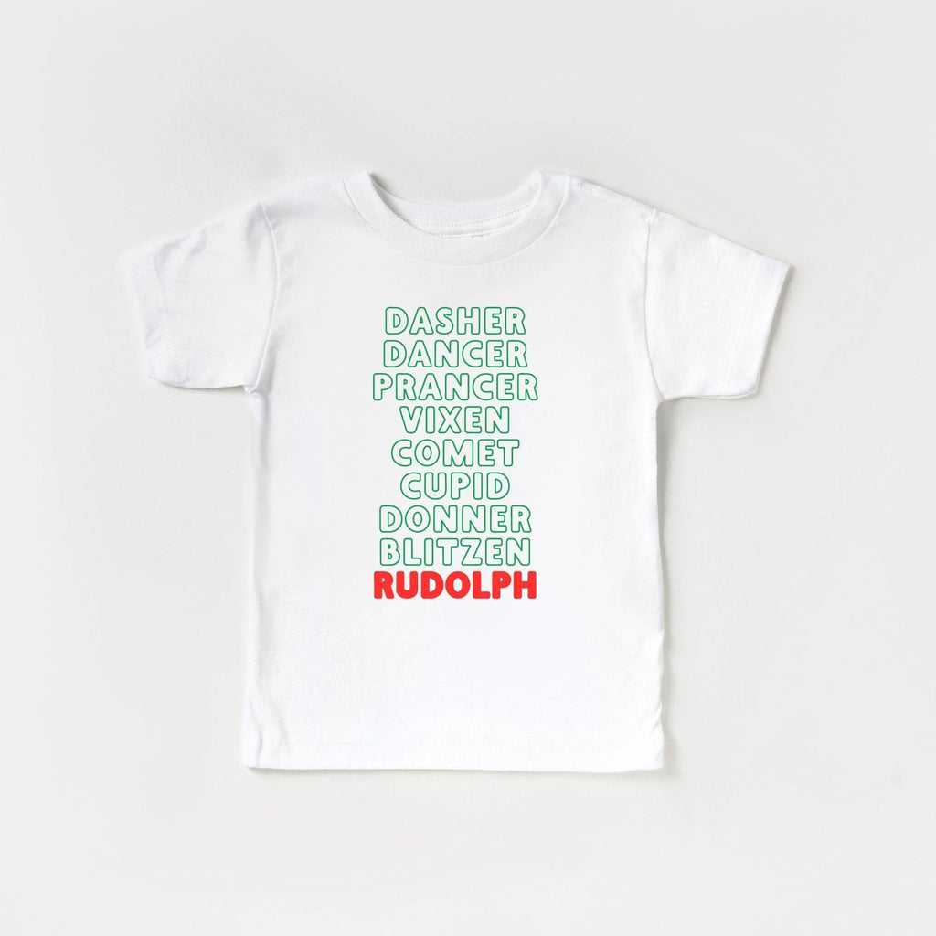 Rudolf Reindeer list Toddler and Youth Christmas shirt by Benny and Ray Apparel