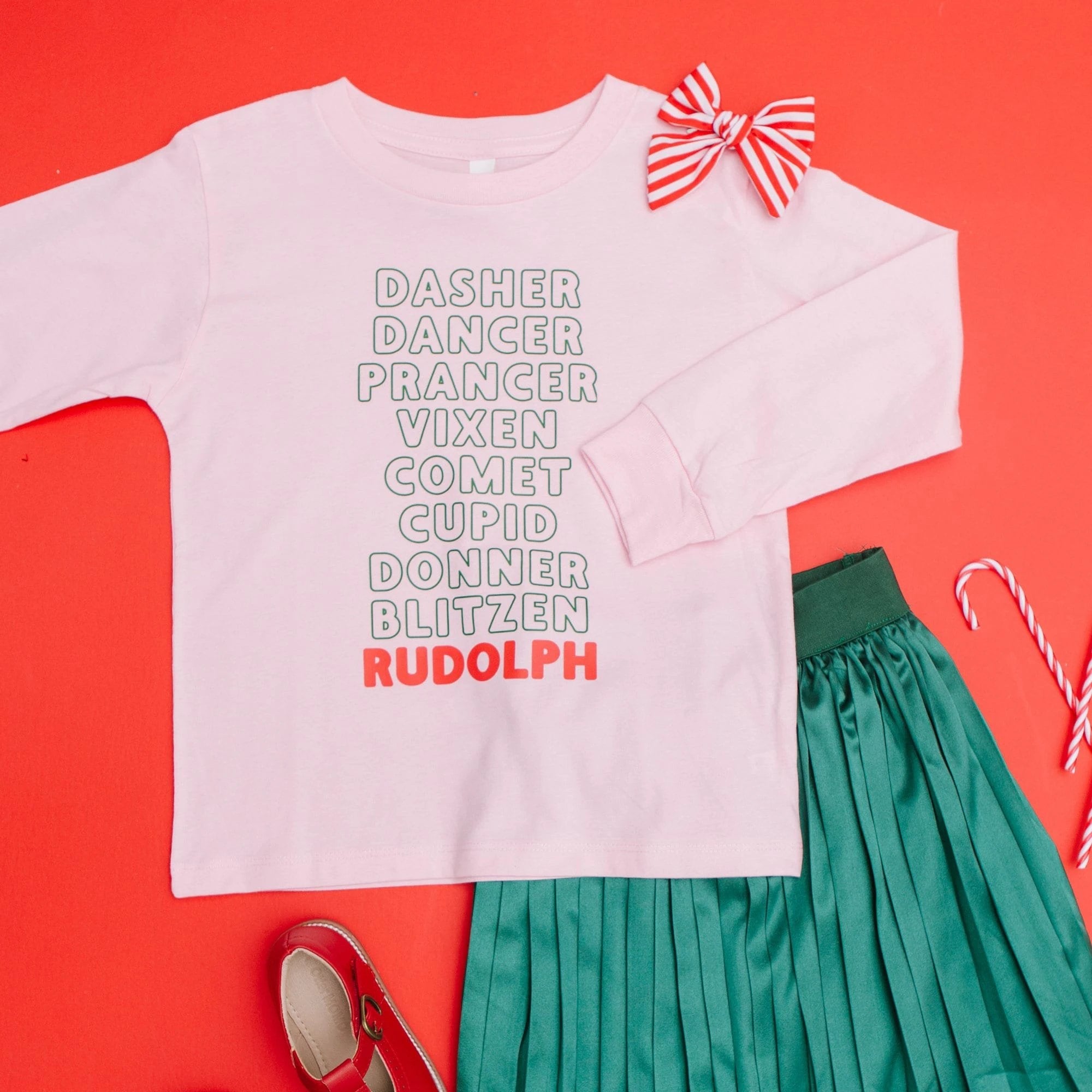 Rudolf Reindeer list Toddler and Youth Christmas shirt by Benny and Ray Apparel