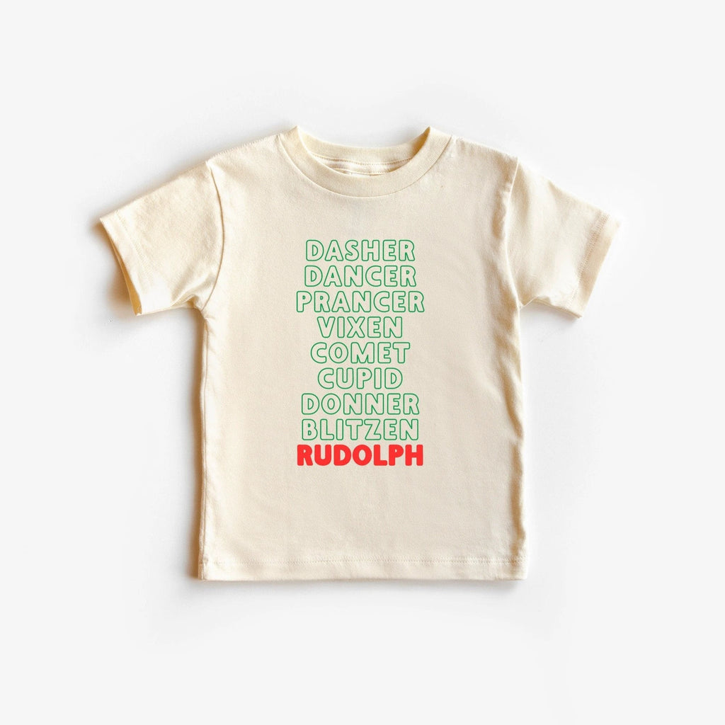 Rudolf Reindeer list Toddler and Youth Christmas shirt by Benny and Ray Apparel