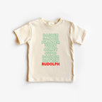 Rudolf Reindeer list Toddler and Youth Christmas shirt by Benny and Ray Apparel