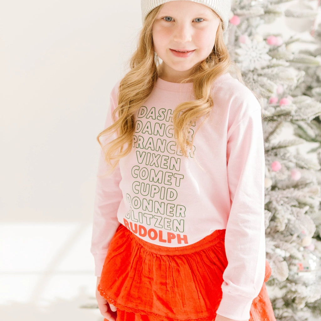 Rudolf Reindeer list Toddler and Youth Christmas shirt by Benny and Ray Apparel