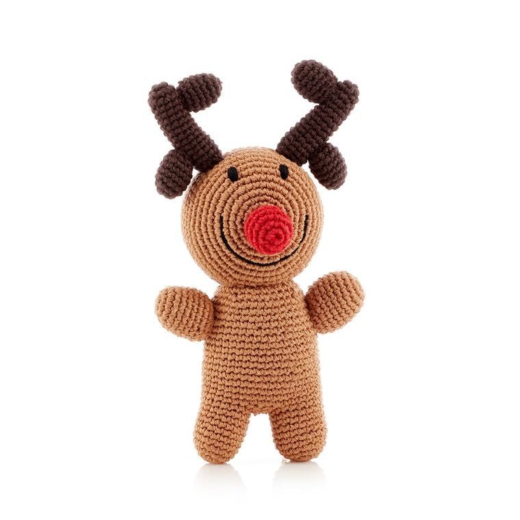 Rudolph Rattle - Two Sizes Rattles La Vie Bien Rudolph Rattle - Two Sizes