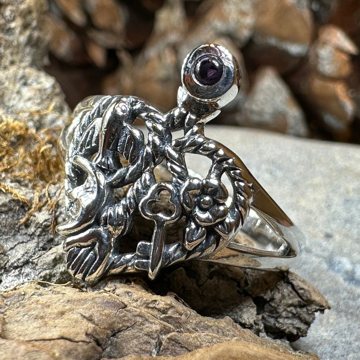 Rue Italian Cimaruta Ring in Sterling Silver Ring La Vie Bien Rue Italian Cimaruta Ring in Sterling Silver