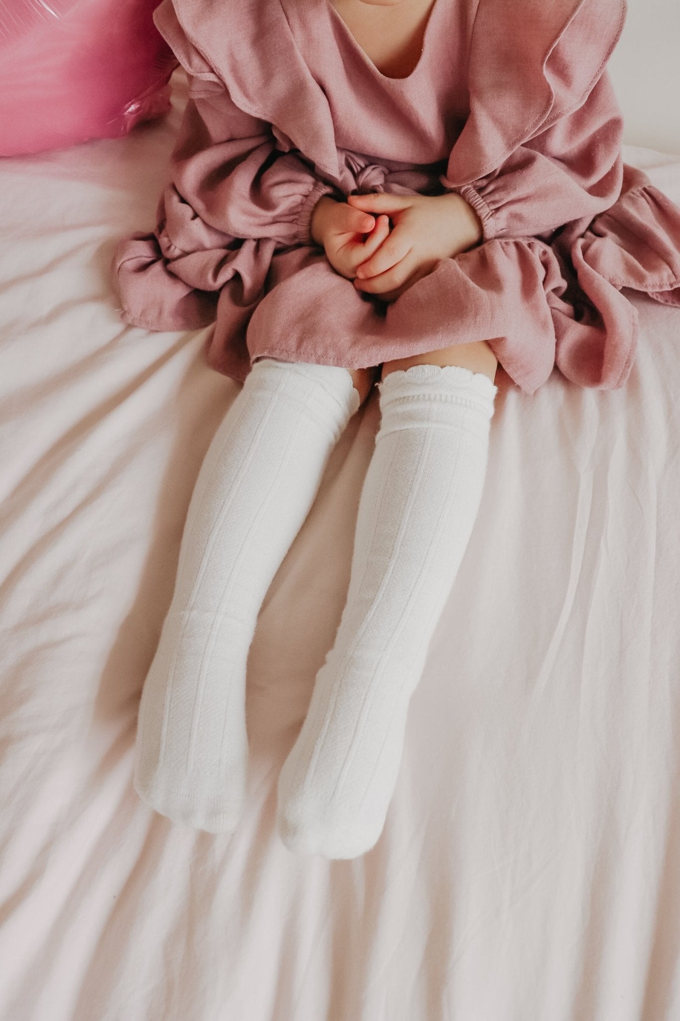Ruffle Cotton Knee High Socks La Vie Bien Ruffle Cotton Knee High Socks