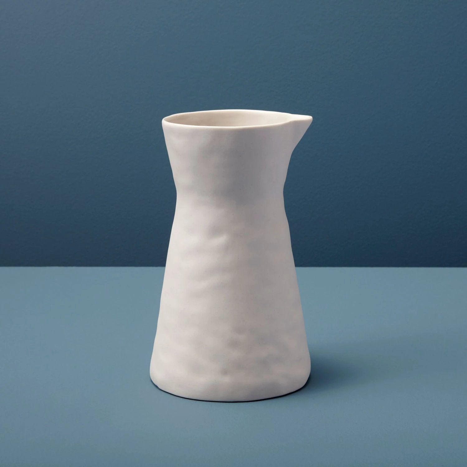 Rugueux Stoneware Carafe Pitcher in Pearl by White Cliff Studio