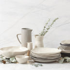 Rugueux Stoneware Carafe Pitcher in Pearl by White Cliff Studio