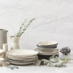 Rugueux Stoneware Dinner Plate, Pearl by White Cliff Studio
