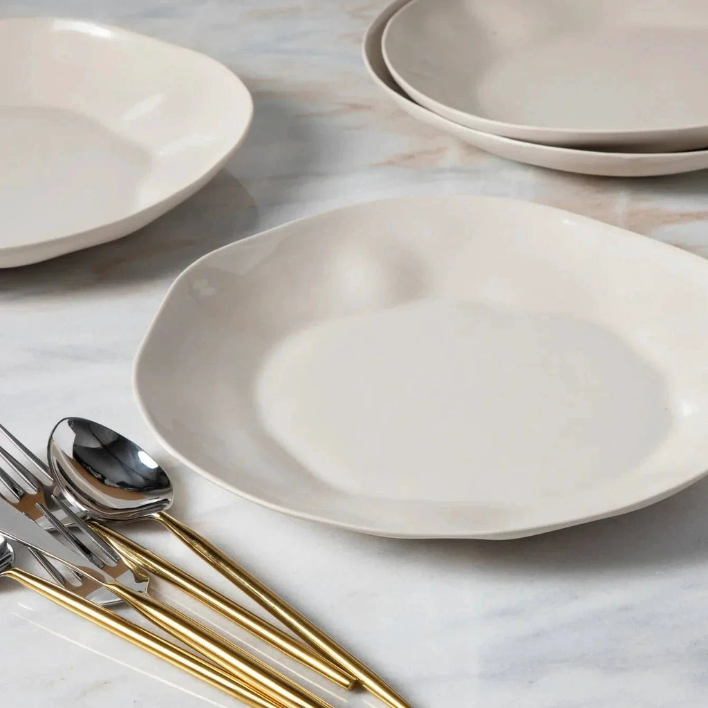 Rugueux Stoneware Dinner Plate, Pearl by White Cliff Studio