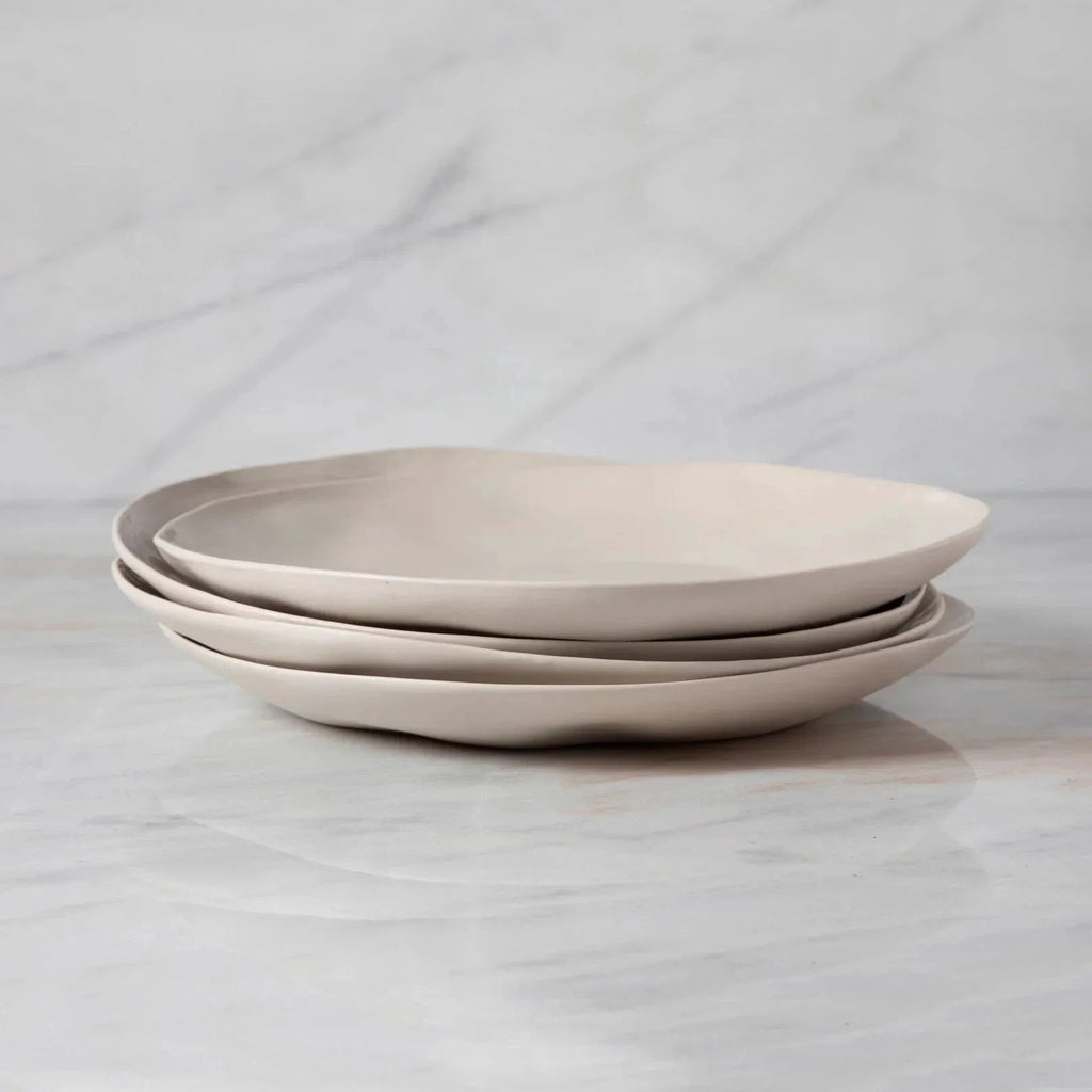 Rugueux Stoneware Dinner Plate, Pearl by White Cliff Studio
