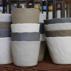 Rugueux Stoneware Tumbler, White by White Cliff Studio
