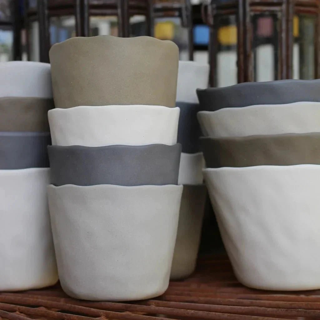 Rugueux Stoneware Tumbler, White by White Cliff Studio