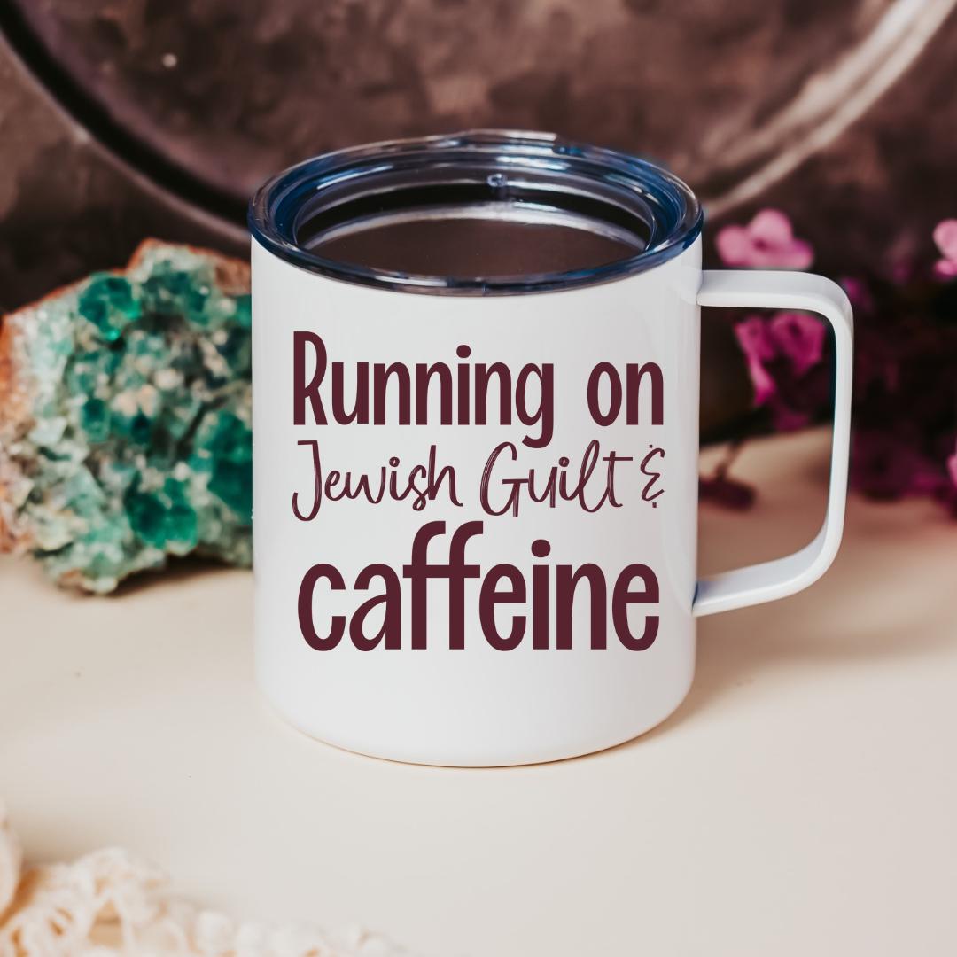 Running on Jewish Guilt Stainless Steel Mug and Lid