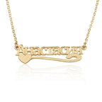 Russian Name Necklace With Heart And Underline La Vie Bien Russian Name Necklace With Heart And Underline