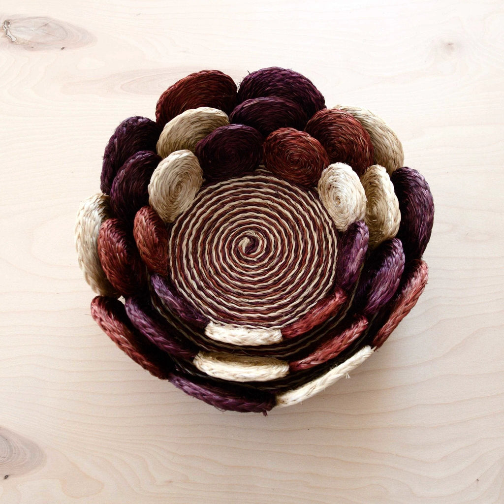 Rust and Mauve Handwoven Storage Basket - Fruit Basket, set of 3 | LIKHÂ by LIKHÂ