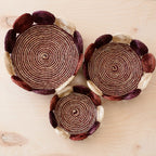 Rust and Mauve Handwoven Storage Basket - Fruit Basket, set of 3 | LIKHÂ by LIKHÂ