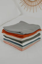 Rust Ribbed Stretch Swaddle by Little Mae & Co