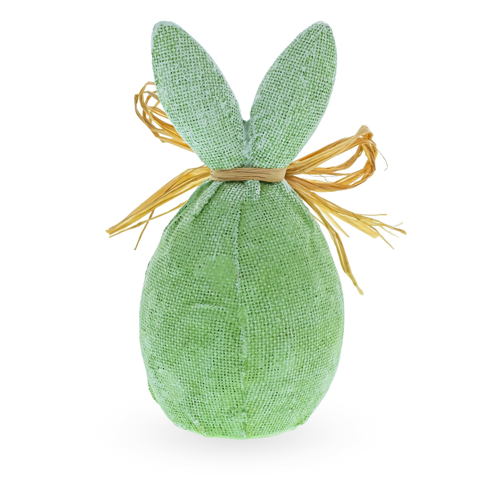 Rustic Bunny Nest Egg Decoration – Green Burlap Style Easter Ornament with Raffia Bow 6.2 Inches Tall Easter > Figurines > Bunnies La Vie Bien Rustic Bunny Nest Egg Decoration – Green Burlap Style Easter Ornament with Raffia Bow 6.2 Inches Tall
