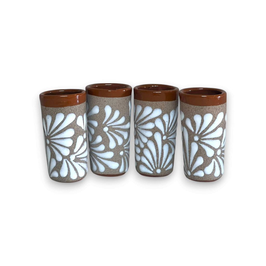 Rustic Talavera Shot Glass | Handmade Mexican Ceramic Drinkware Mexican Shot Glass La Vie Bien Rustic Talavera Shot Glass | Handmade Mexican Ceramic Drinkware