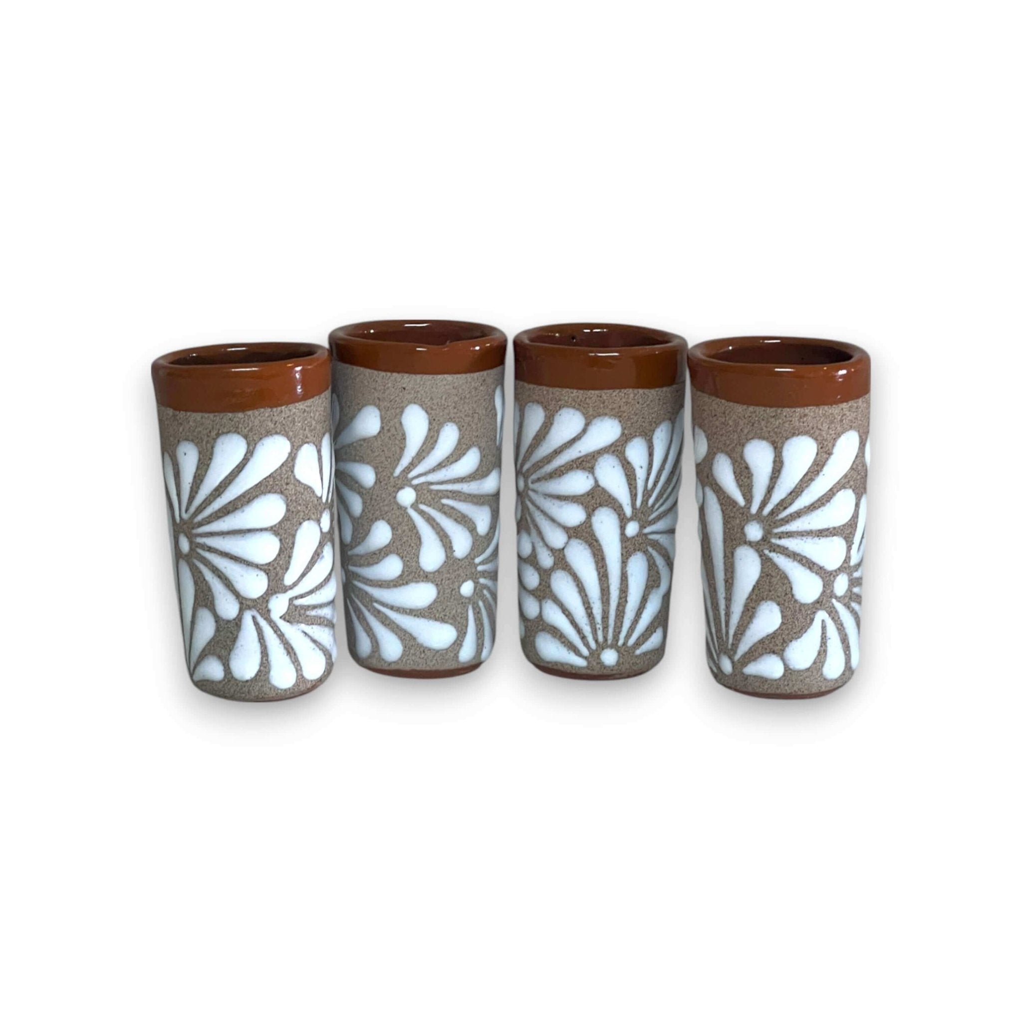 Rustic Talavera Shot Glass | Handmade Mexican Ceramic Drinkware Mexican Shot Glass La Vie Bien Rustic Talavera Shot Glass | Handmade Mexican Ceramic Drinkware
