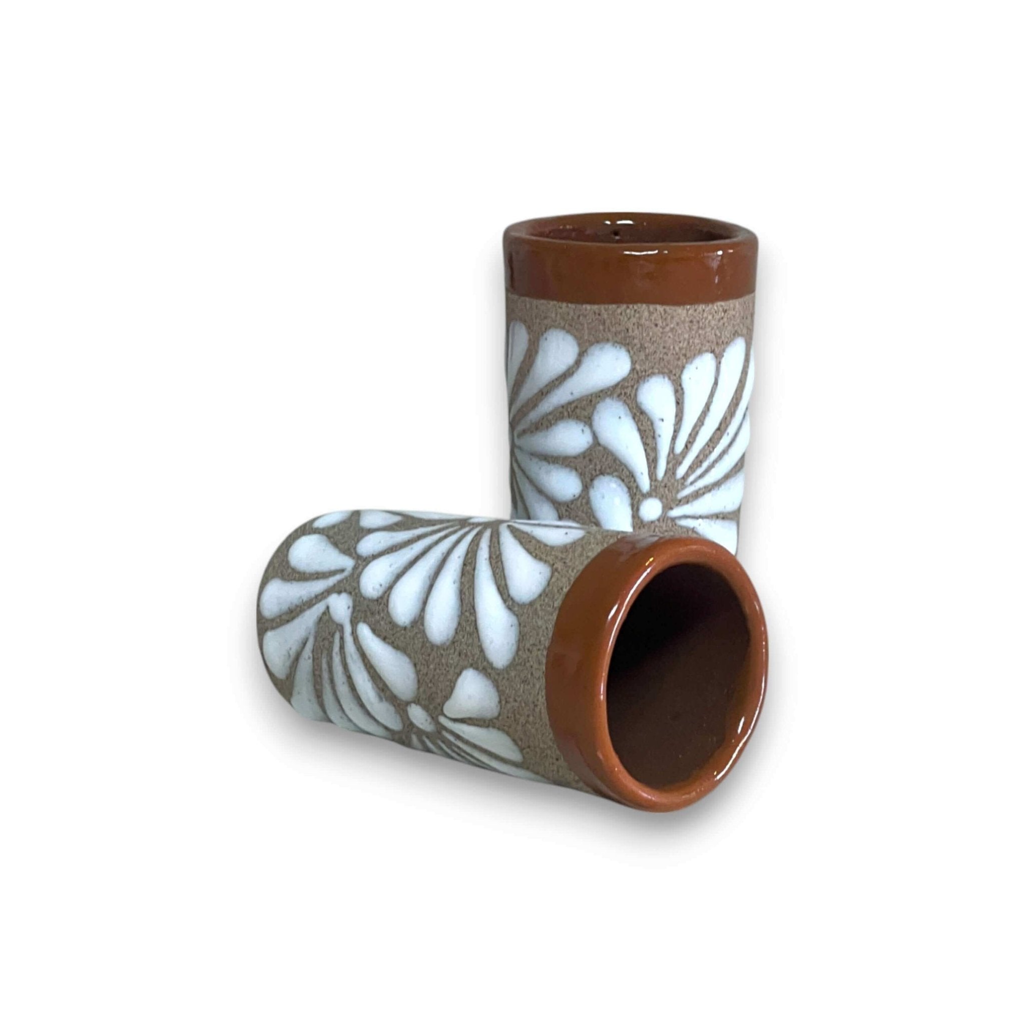 Rustic Talavera Shot Glass | Handmade Mexican Ceramic Drinkware Mexican Shot Glass La Vie Bien Rustic Talavera Shot Glass | Handmade Mexican Ceramic Drinkware