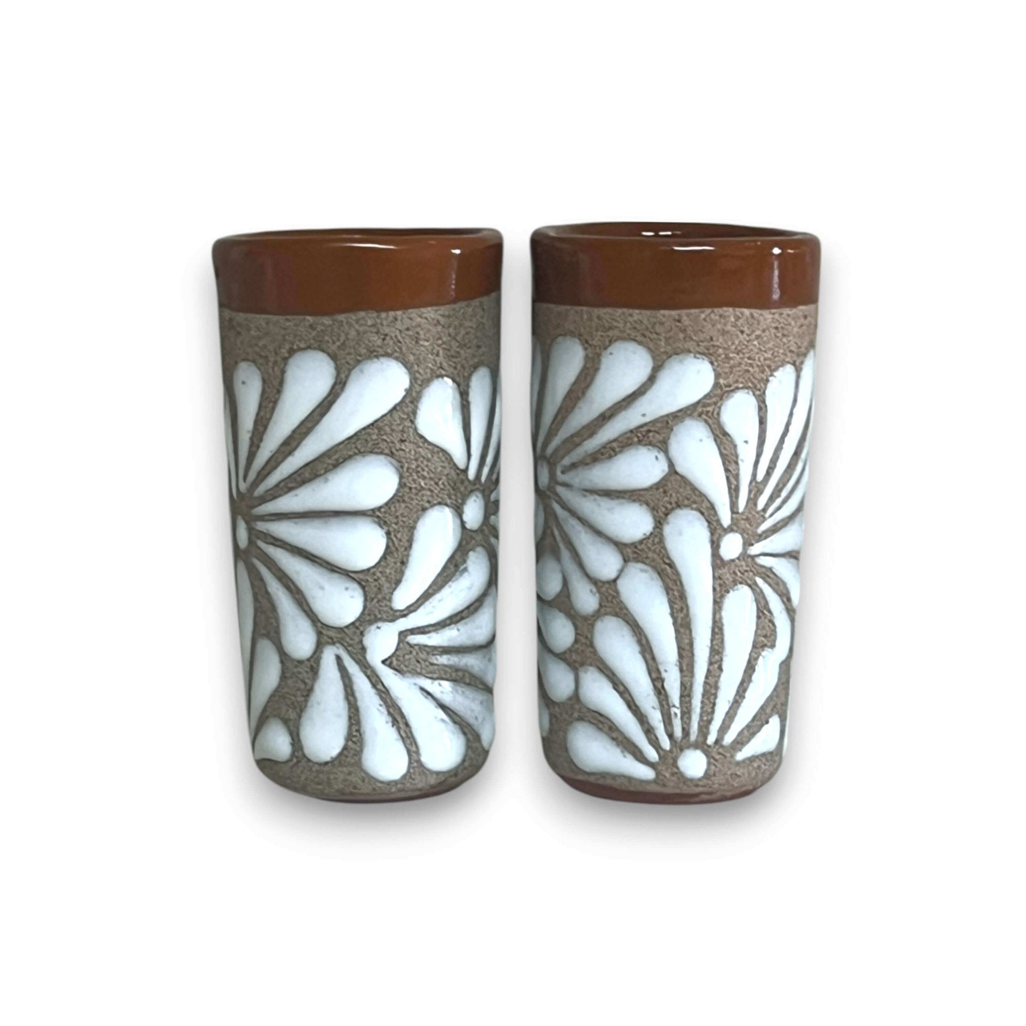 Rustic Talavera Shot Glass | Handmade Mexican Ceramic Drinkware Mexican Shot Glass La Vie Bien Rustic Talavera Shot Glass | Handmade Mexican Ceramic Drinkware