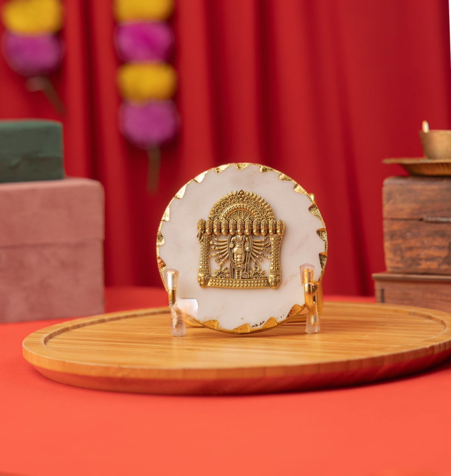 God Narayana on Marble Base with Stand & Gift Box
