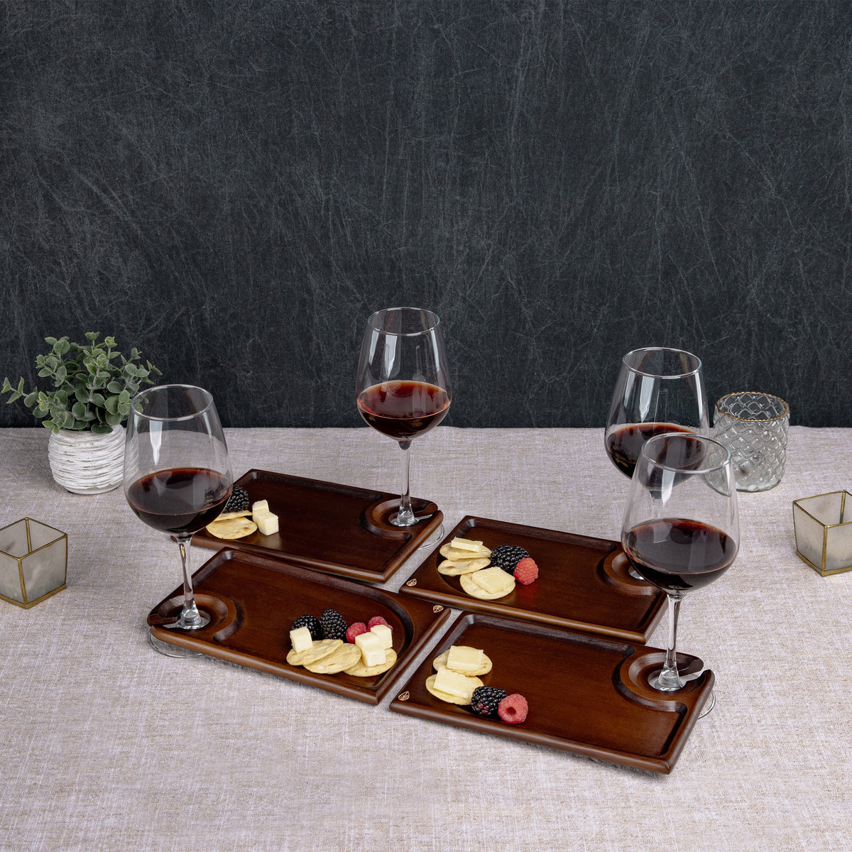 Rectangle Wine Appetizer Plate Set of 4
